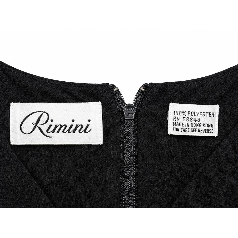 Vintage Rimini Black Beaded Draped Dress Hong Kong US 10 - Picture 5 of 5